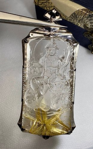 鈦晶花綠度母美墜