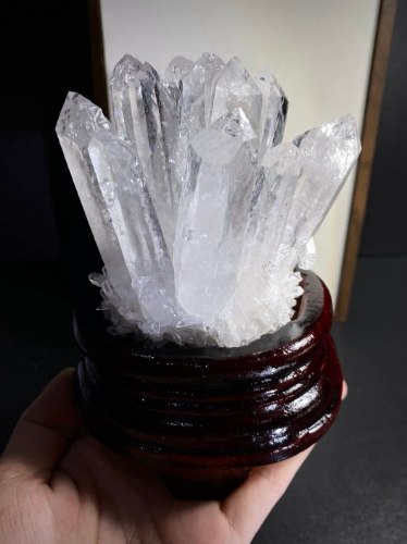 巴西白水晶簇向上發