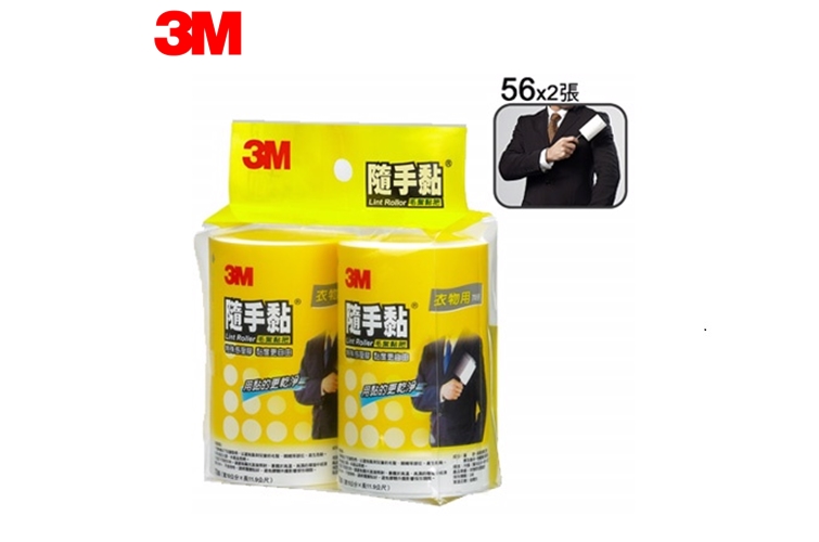 3M隨手黏衣物用毛絮黏把補充包56張2入