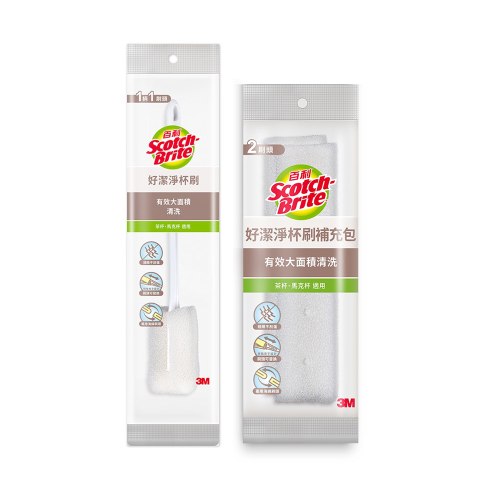 3M 百利好潔淨抗菌杯刷/補充包