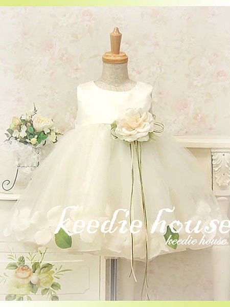 Keedie house兒童禮服出租/攝影造型/走秀表演/花童服~白色花瓣BABY禮服70