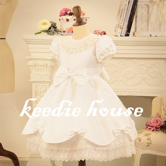 Keedie house兒童禮服出租/攝影/表演/畢業/花童服 卡蜜爾緞面蝴蝶結禮服100/110/120/130~