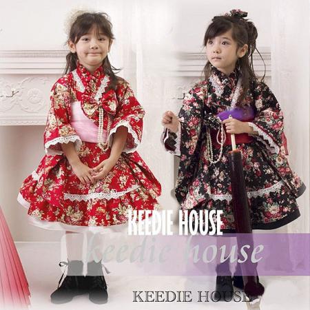 Keedie house兒童禮服出租/攝影造型/表演服出租~黑色款和服100/125