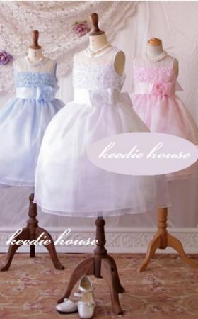 Keedie house兒童禮服出租/攝影造型/表演服/畢業/花童/ 大童萊絲莉純白禮服140