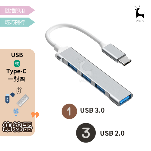 多功能USB一對四擴充埠 (Hub)