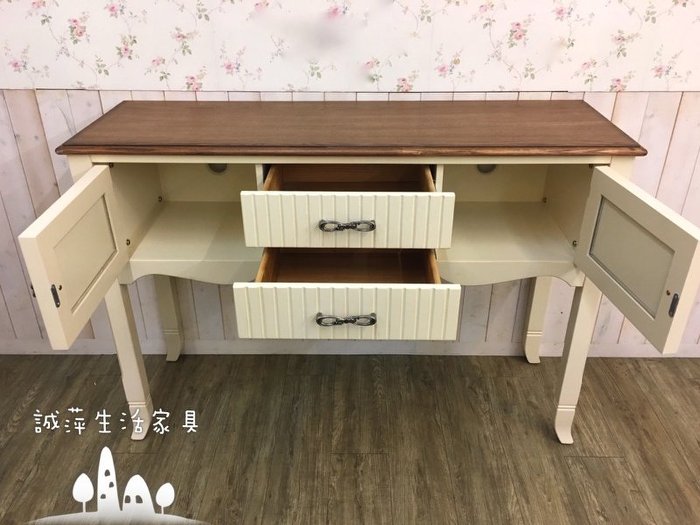 南法鄉村風二抽二門玄關櫃