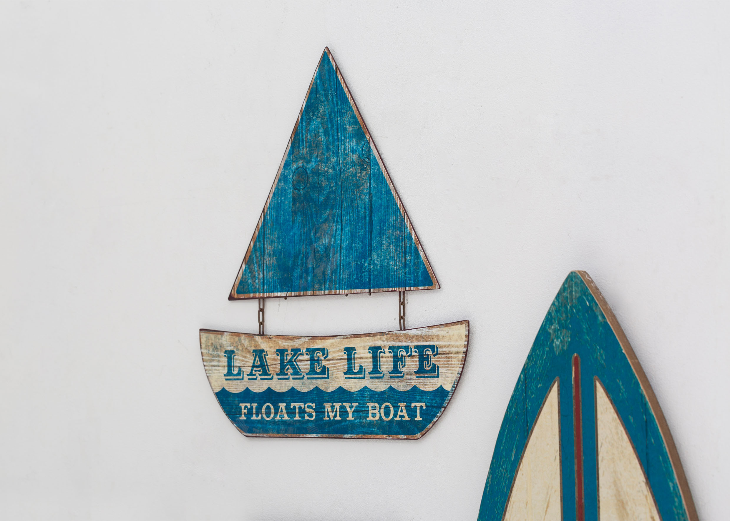 金屬”Lake Life”帆船壁掛