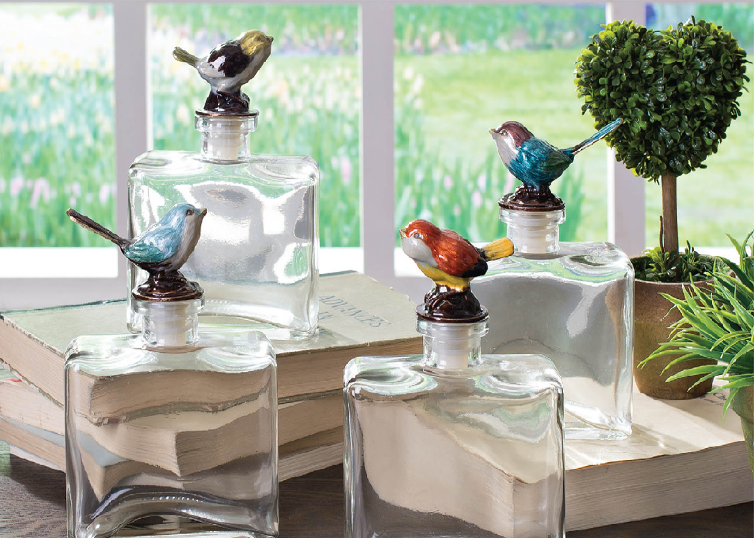 小鳥瓶塞玻璃瓶擺飾-四款