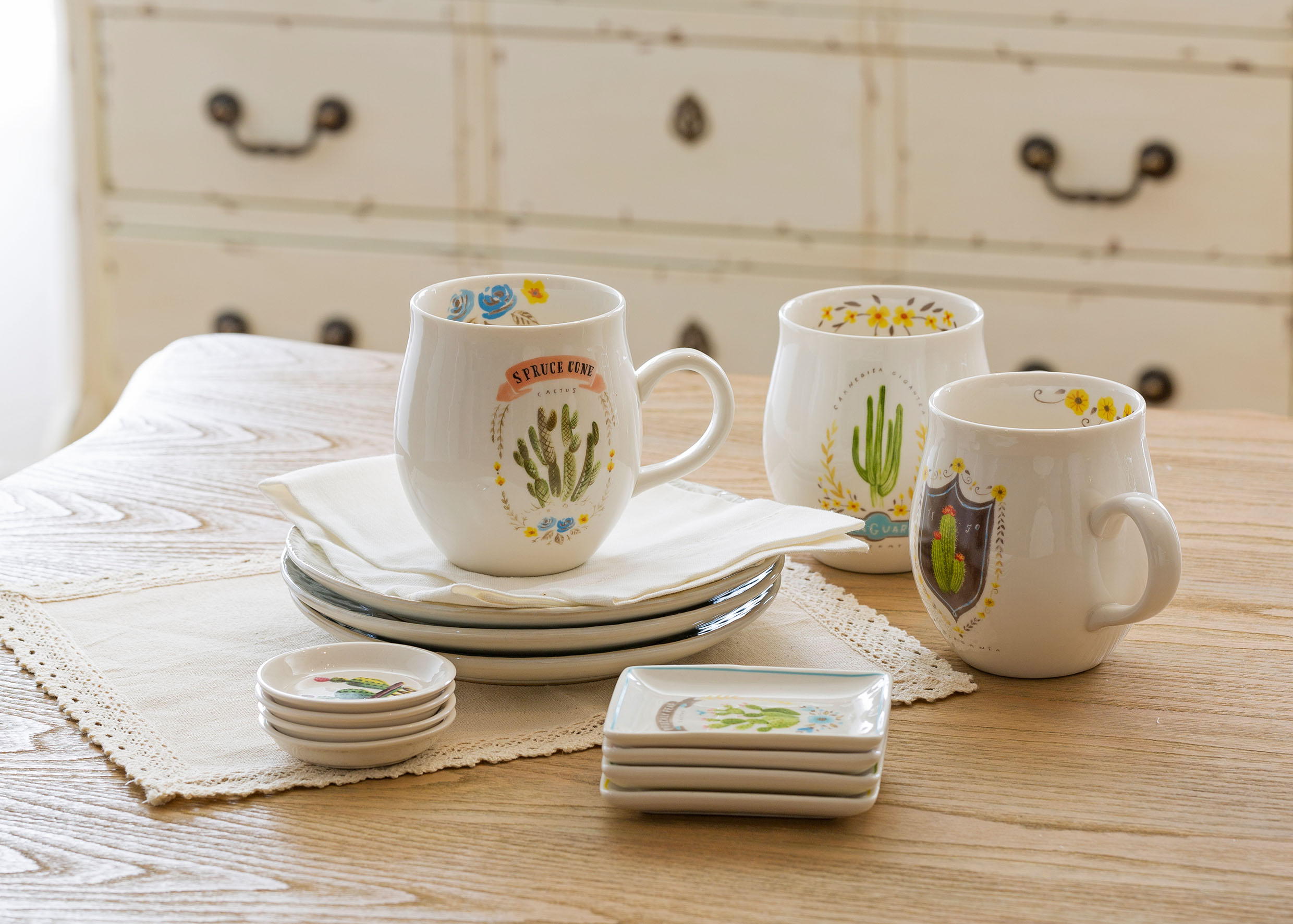 Angela仙人掌圖案陶瓷馬克杯-四款