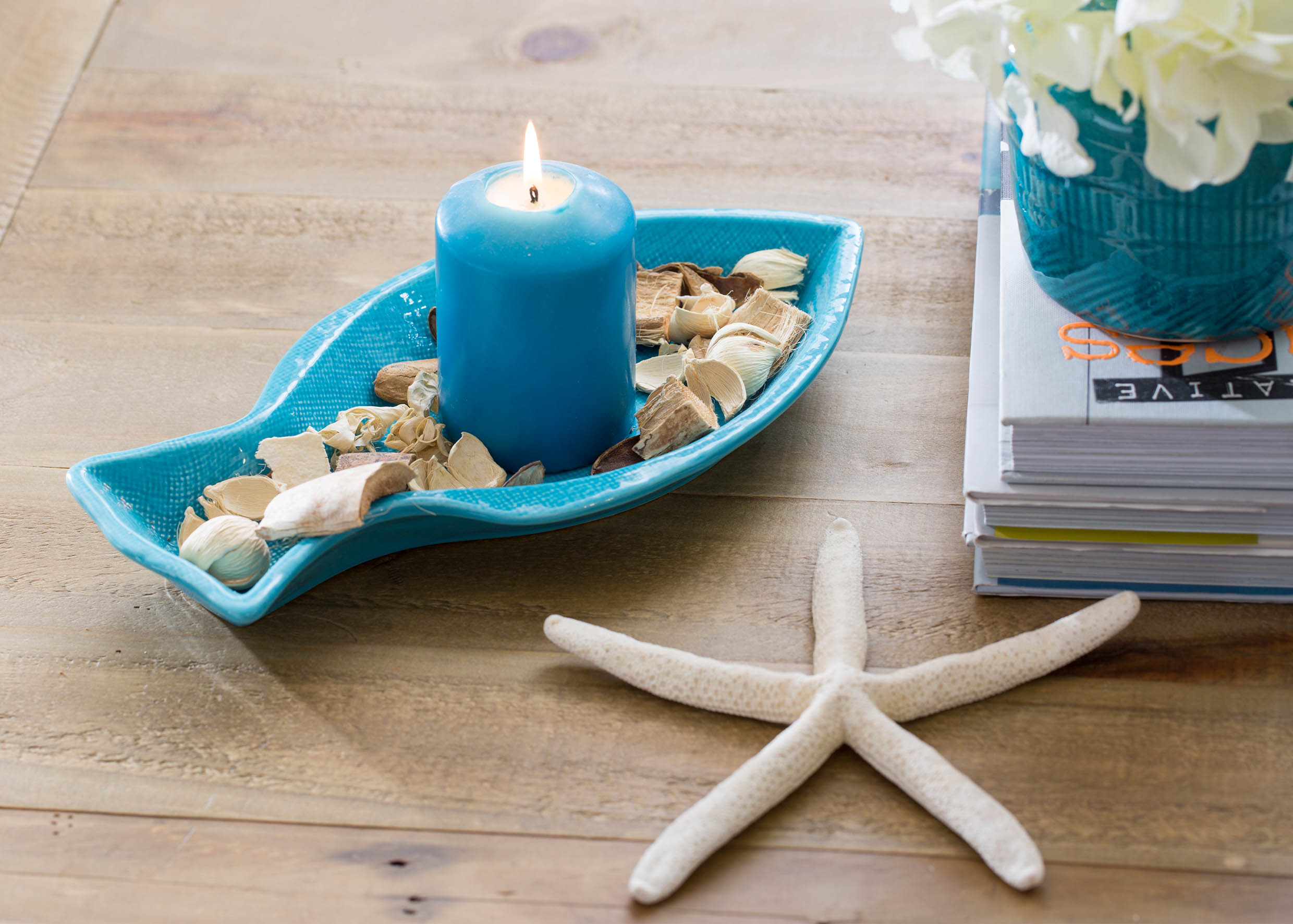 魚造型陶瓷碟 (配草繩)-套四