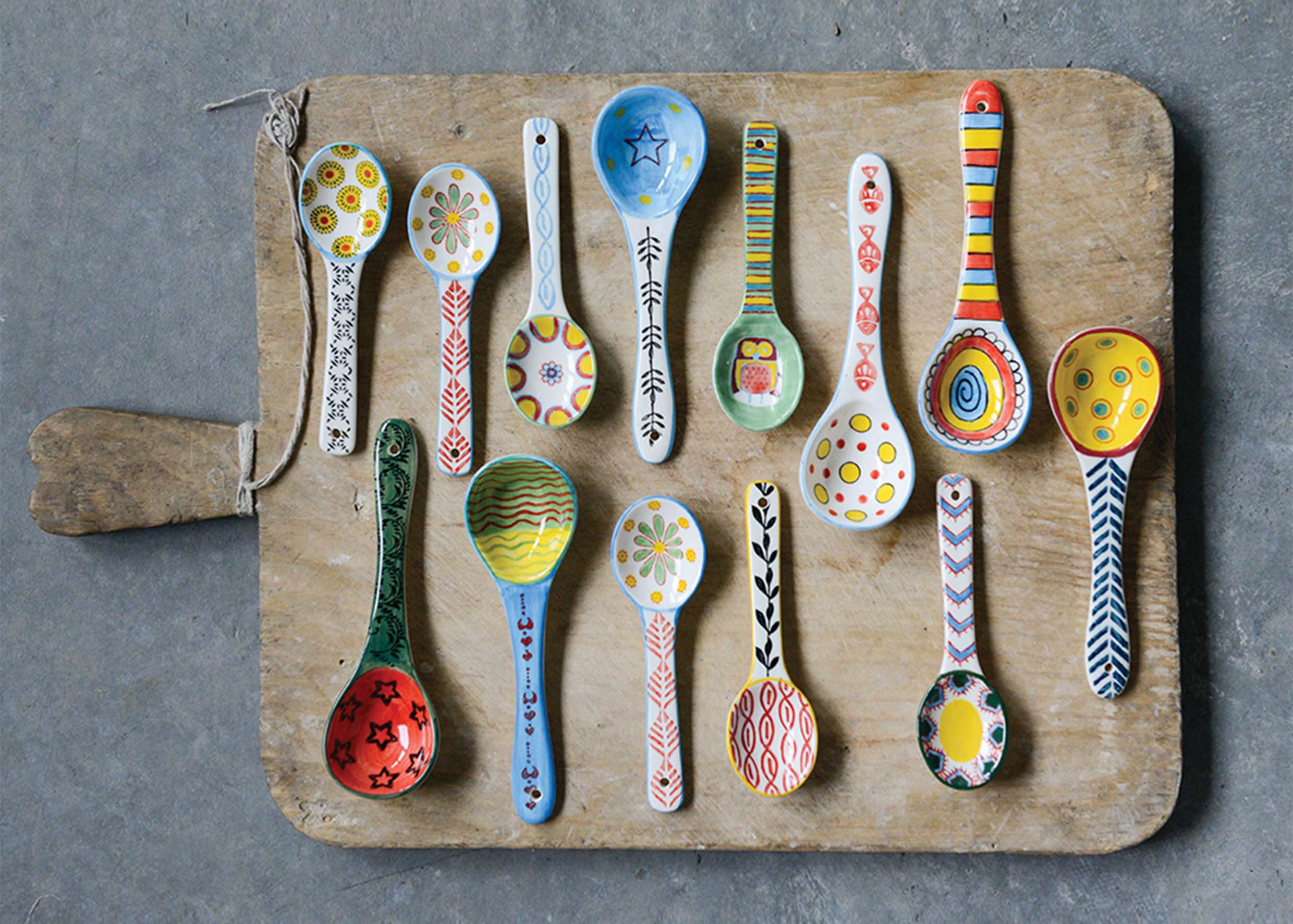 手繪陶瓷勺子(混色)-小號