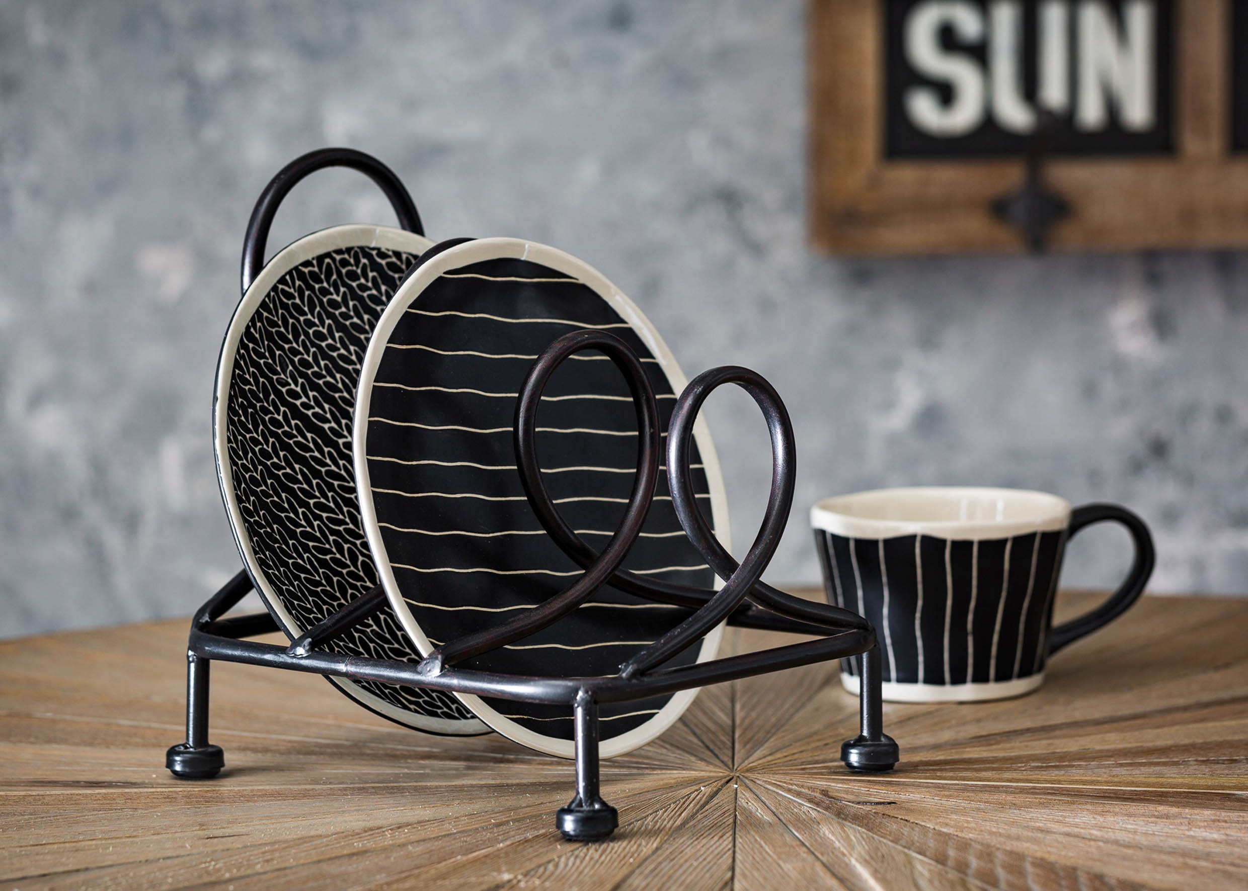 金屬三格盤架(黑色)