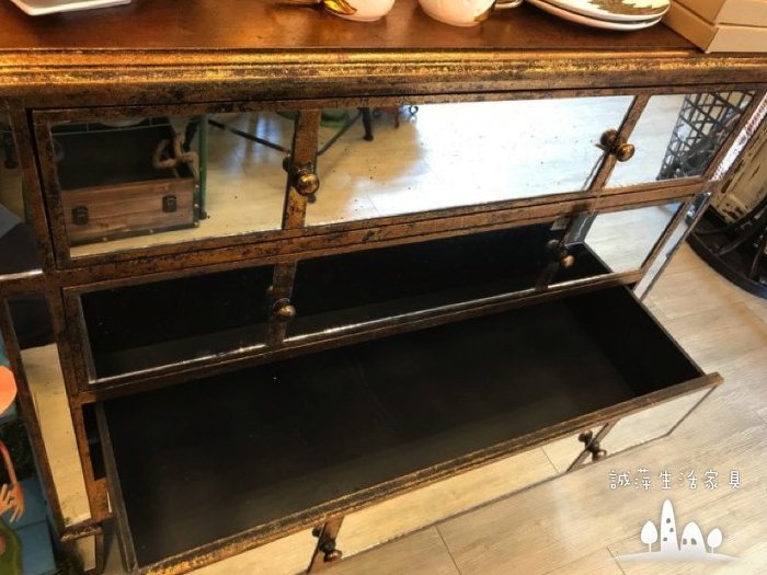 仿古鏡面儲物櫃