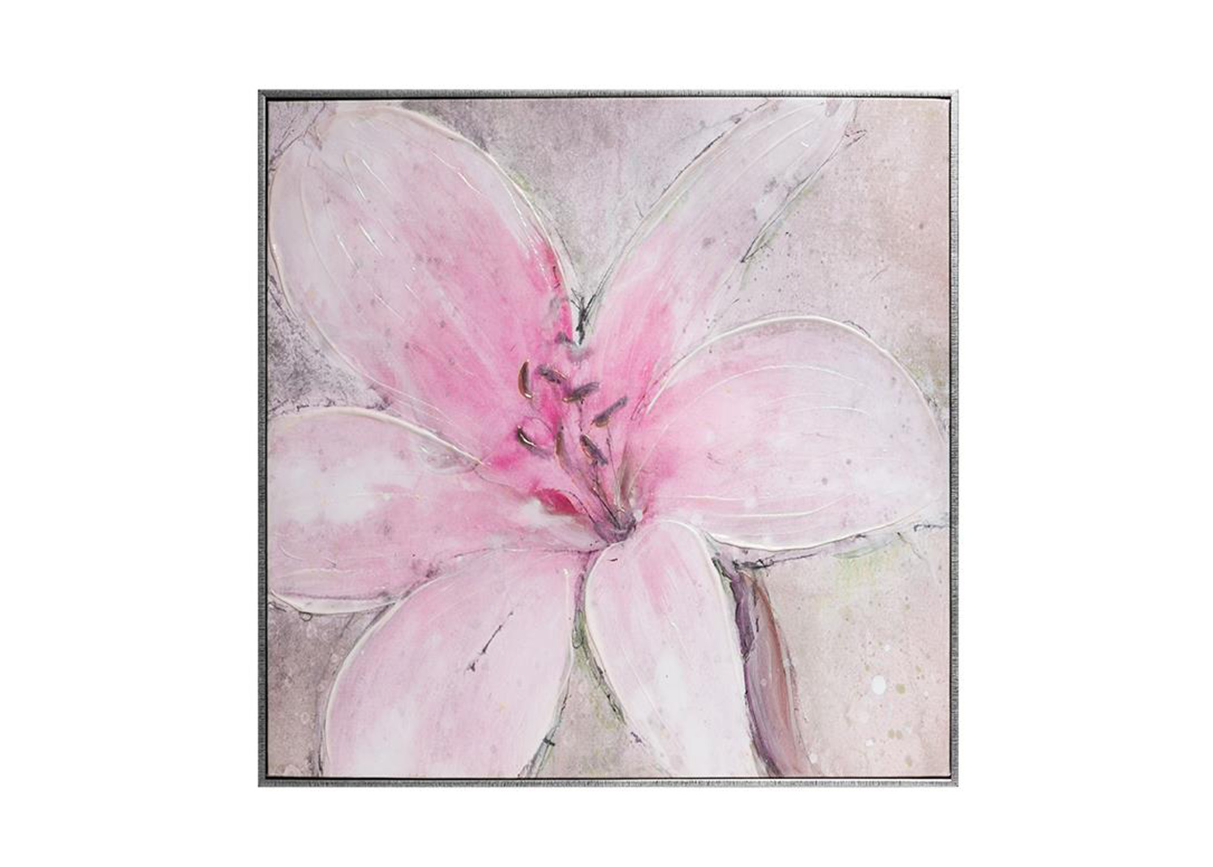 帆布手繪花卉掛畫(粉色)-兩款