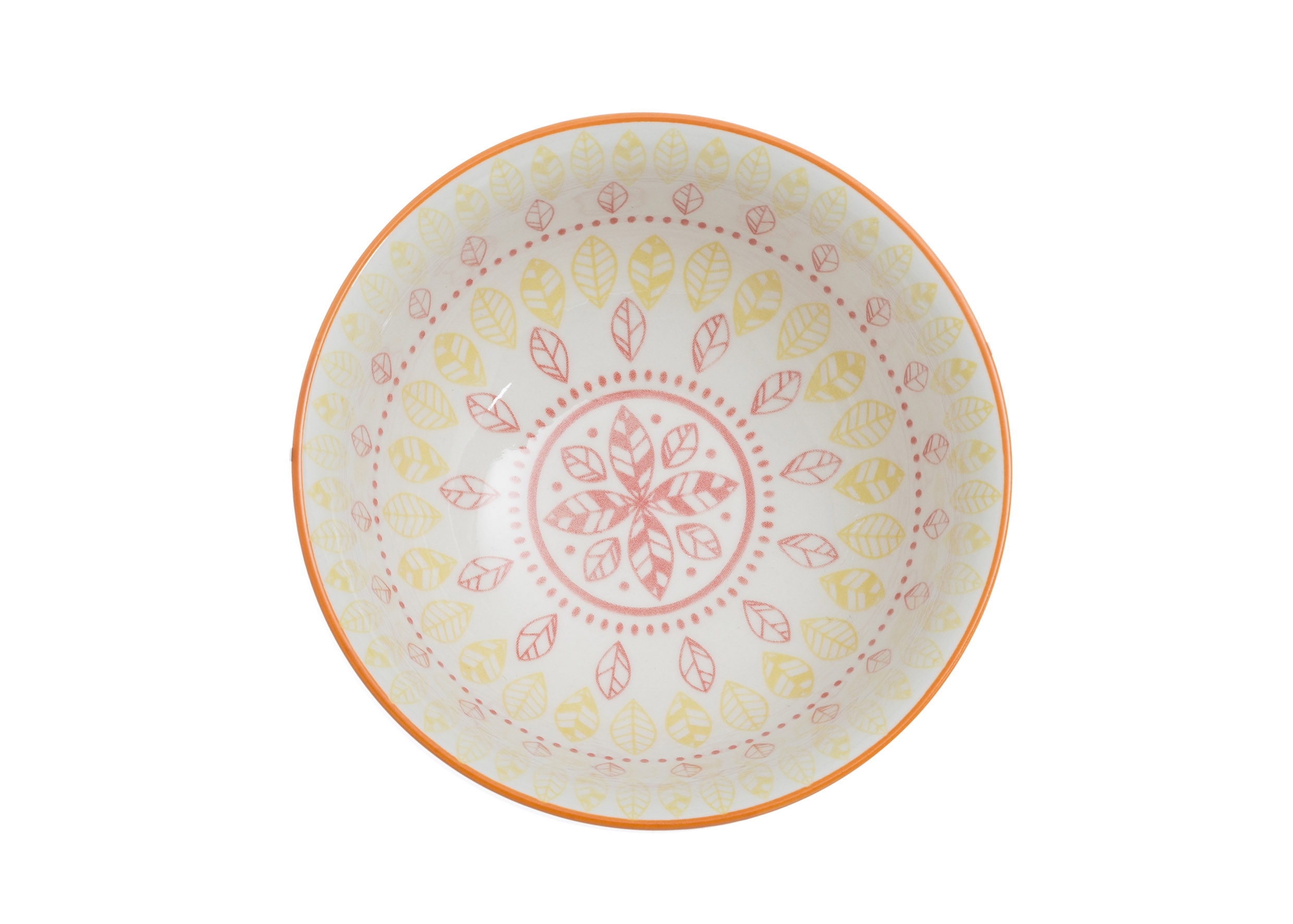 葉子圖案陶瓷碗