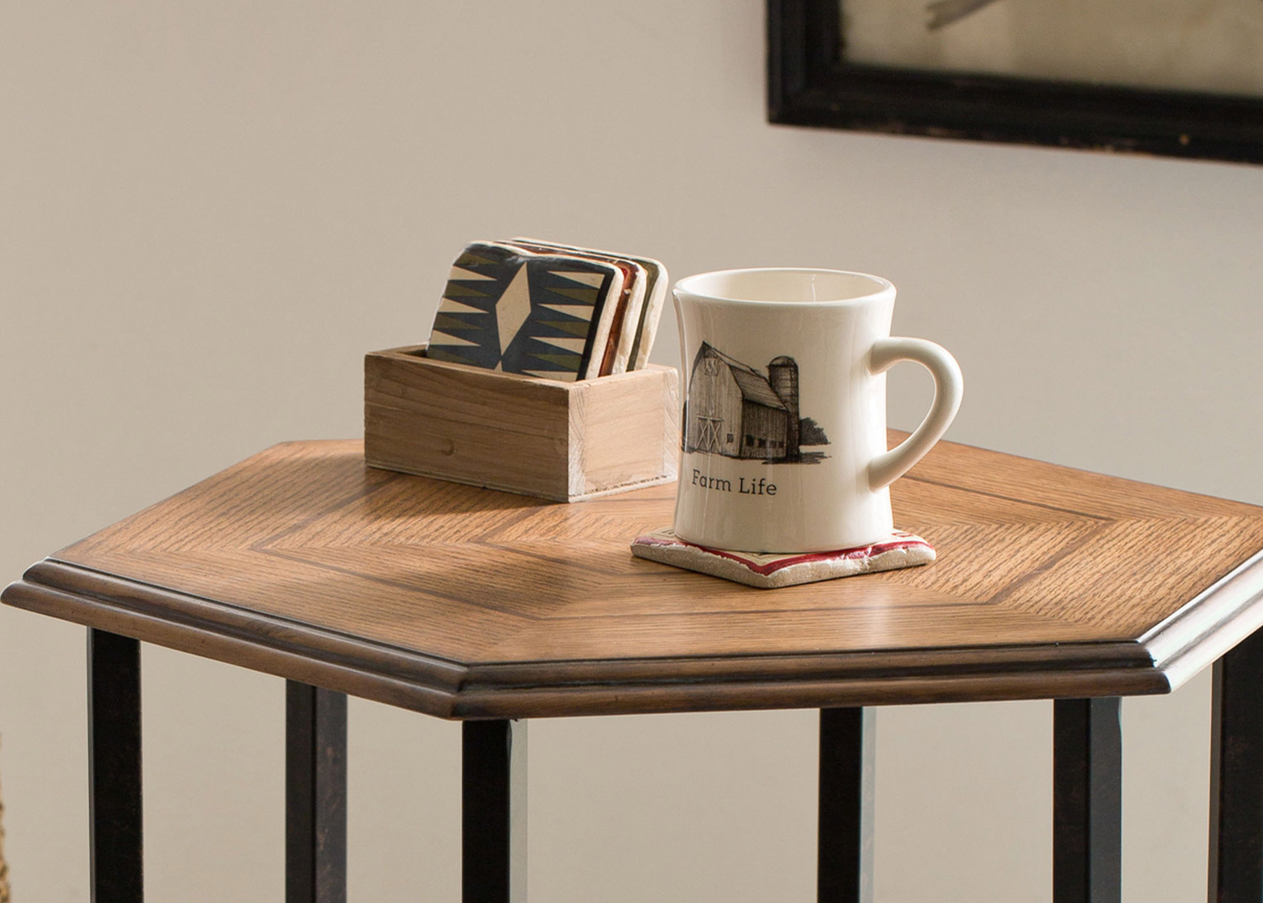 復古桌遊圖案杯墊(含木盒)-套五