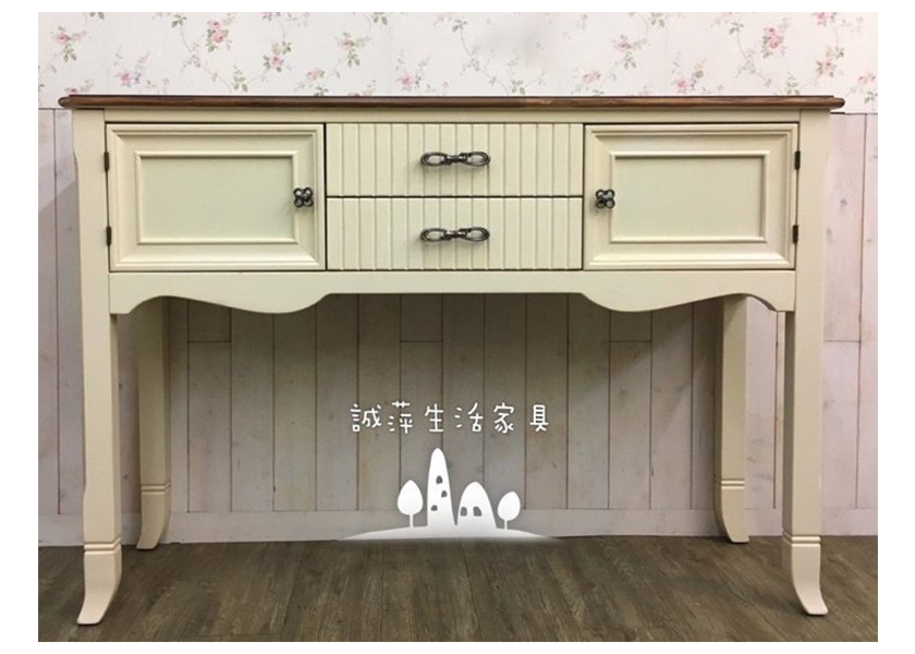 南法鄉村風二抽二門玄關櫃