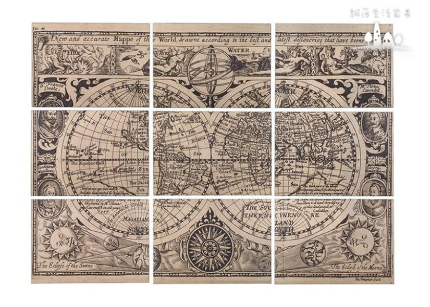 世界地圖壁掛,套九
