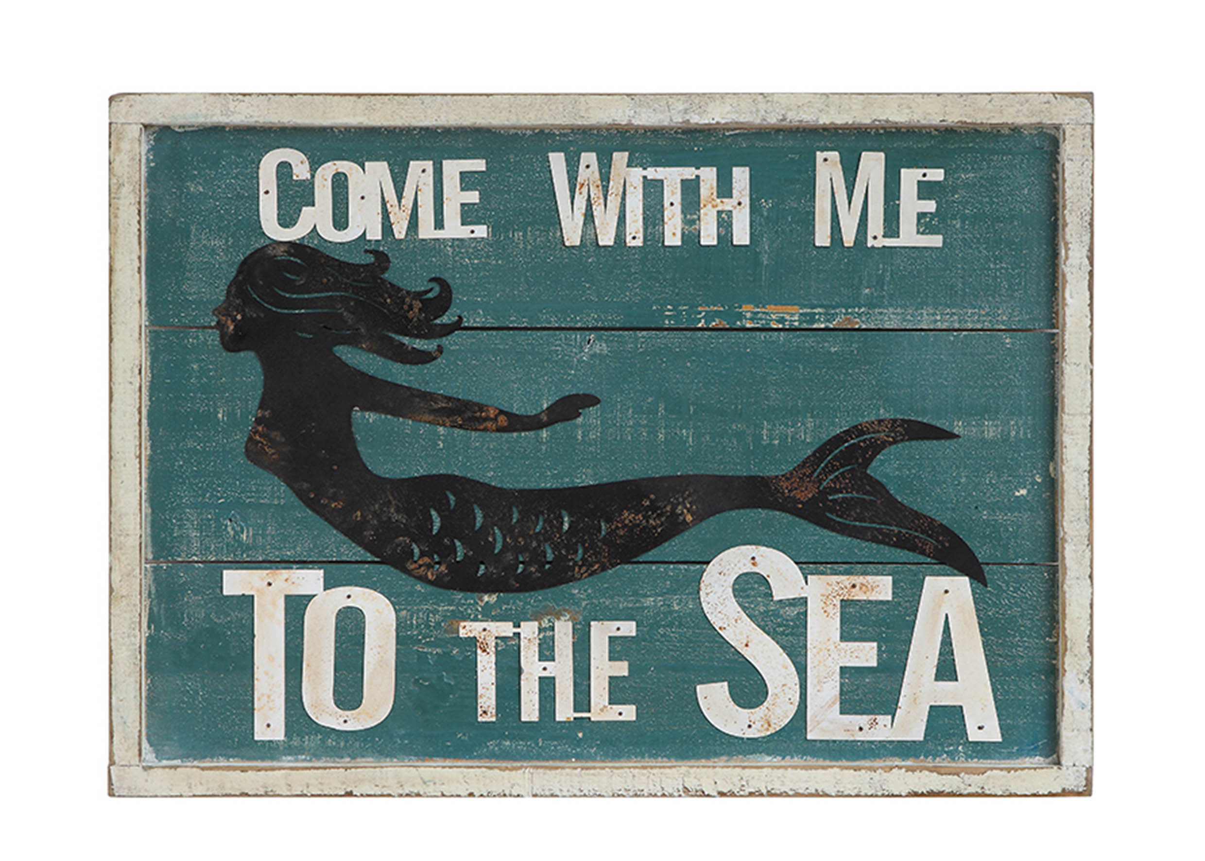 藍色美人魚木制壁掛