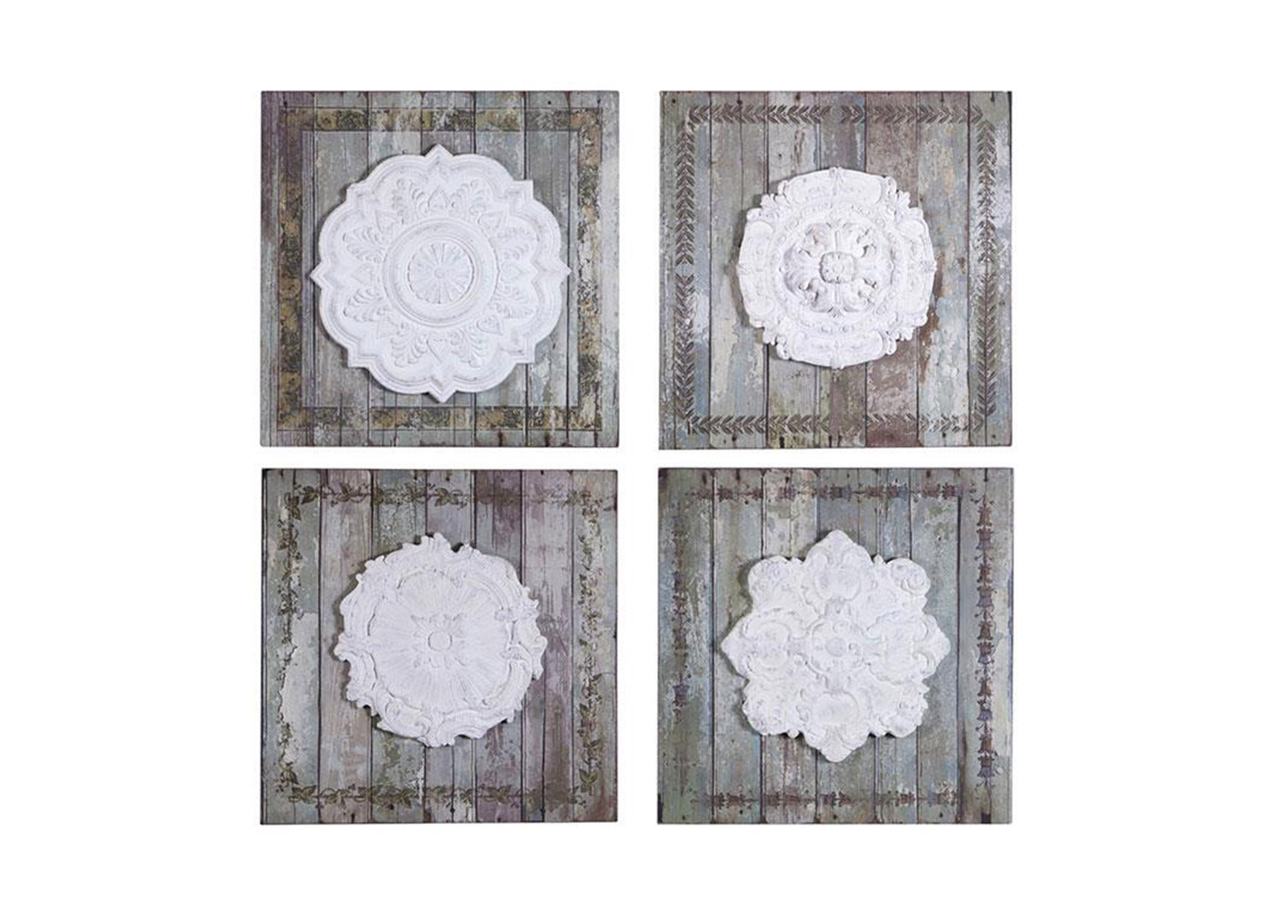 方形復古浮雕壁掛，四款