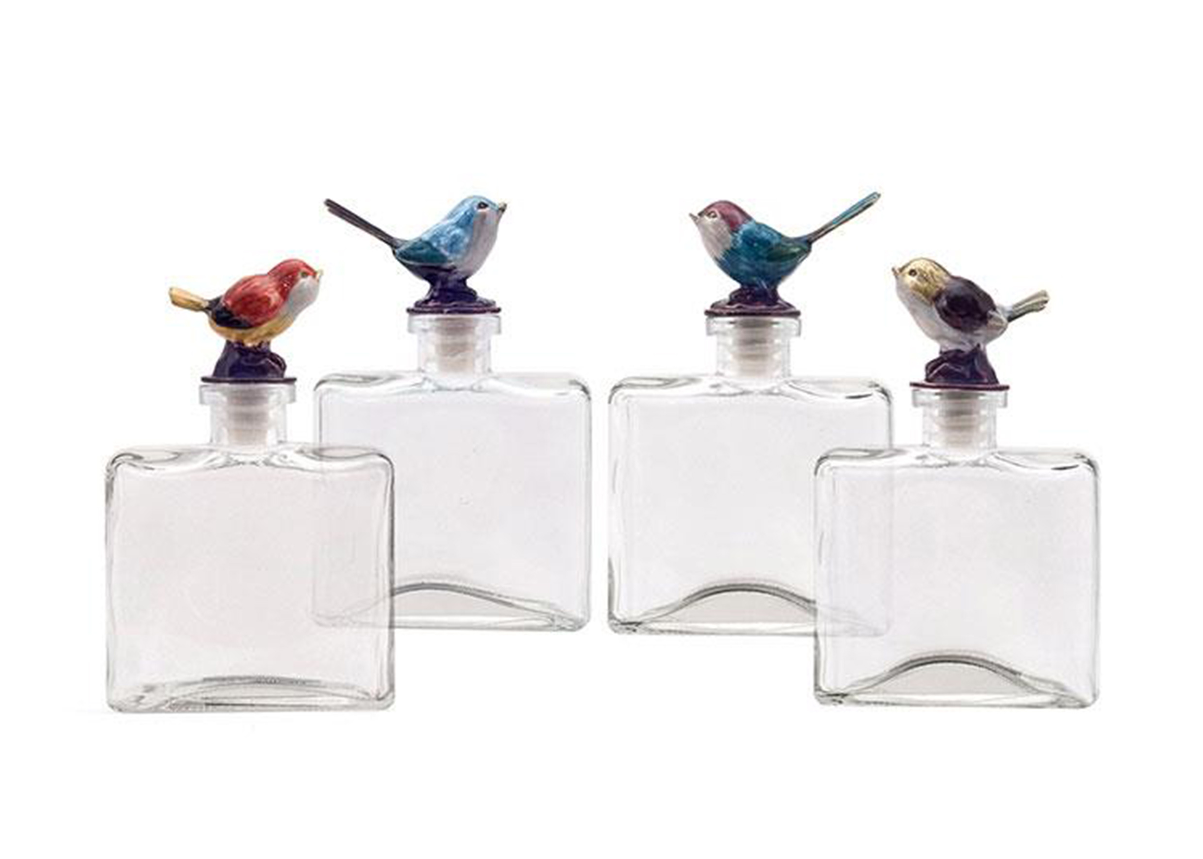 小鳥瓶塞玻璃瓶擺飾-四款