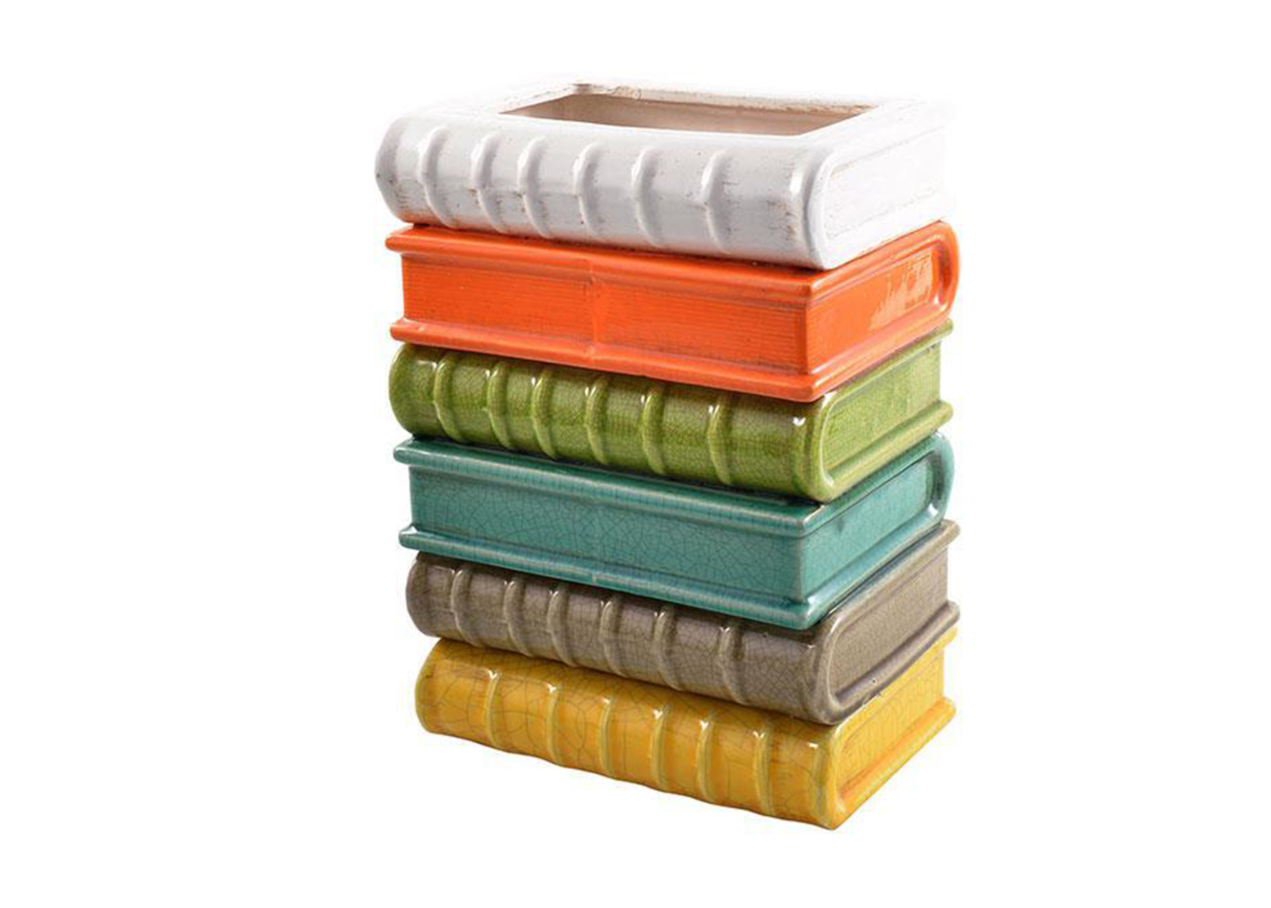 手拉陶瓷書堆花瓶