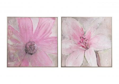 帆布手繪花卉掛畫(粉色)-兩款