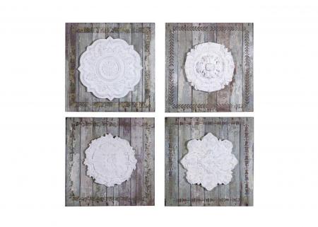 方形復古浮雕壁掛，四款