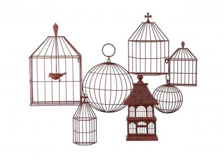 鳥籠組合裝飾畫