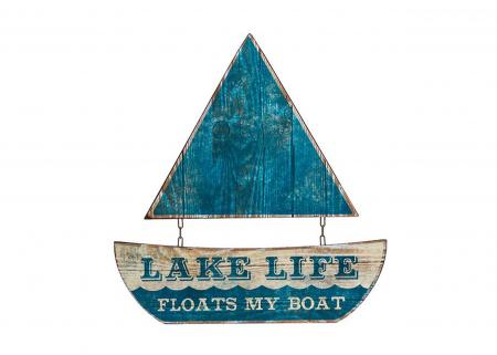 金屬”Lake Life”帆船壁掛