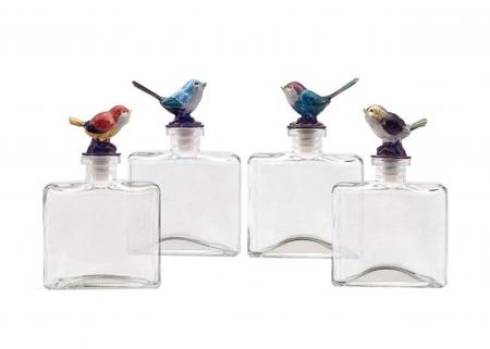 小鳥瓶塞玻璃瓶擺飾-四款