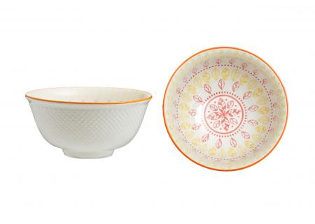 葉子圖案陶瓷碗