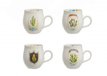 Angela仙人掌圖案陶瓷馬克杯-四款
