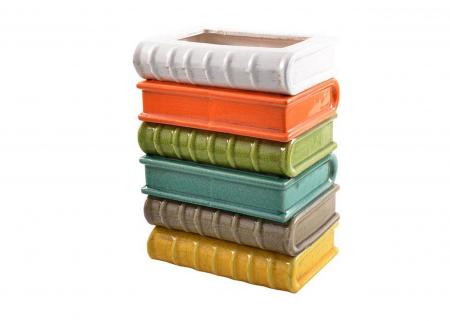 手拉陶瓷書堆花瓶