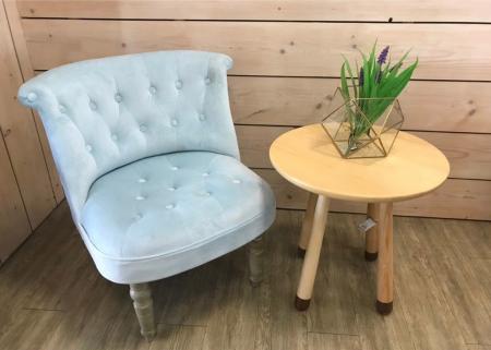 工業風單人沙發(雪藍絨)